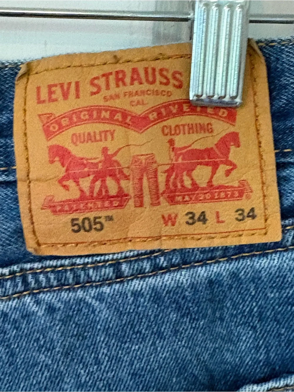 Levi's Men's 505 size 34x34 Straight Blue Denim Jeans